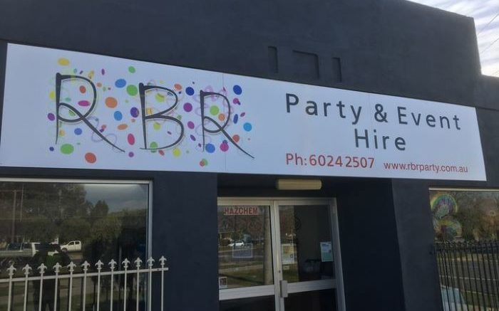 RBR Party Events Hire Wodonga Signage by Border Sign Studio Albury